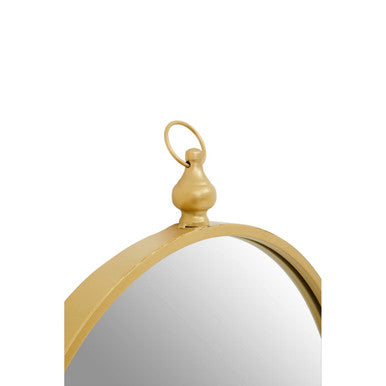 Avento Gold Finish Round Wall Mirror With Hook