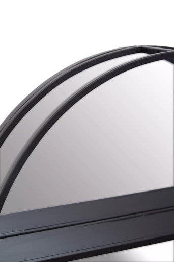 Avento Black Shelved Wall Mirror