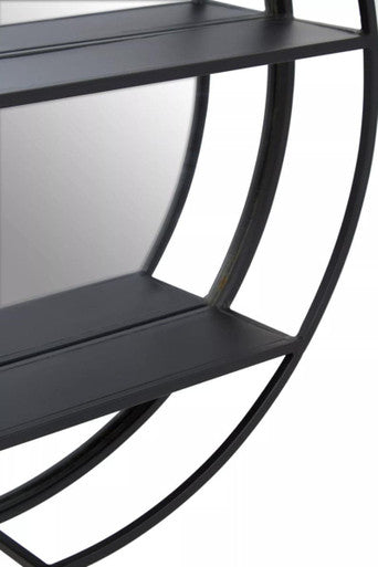 Avento Black Shelved Wall Mirror
