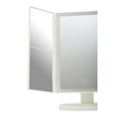 Cassini Tri Fold White LED Table Mirror