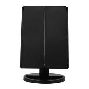 Cassini Tri Fold Border Black Table Mirror
