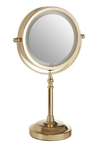 Cassini Gold Finish Large LED Table Mirror