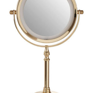 Gold Finish LED Large Table Mirror | Cassini