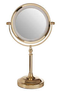 Cassini Gold Finish LED Large Table Mirror
