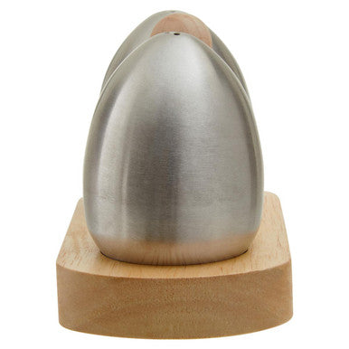 Natural Origins Stainless Steel And Rubberwood Salt Pepper Shakers