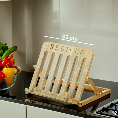 Soka Tropical Hevea Wood Cookbook Stand