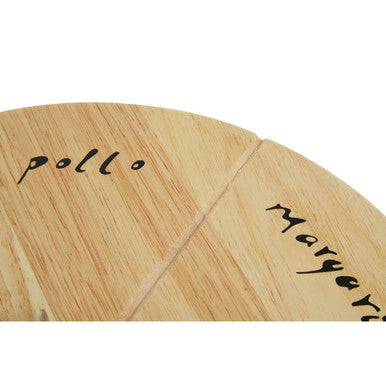 Rubberwood Pizza Board Set With Cutter