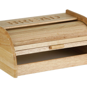 Rubberwood Bread Bin with White Base | Soka