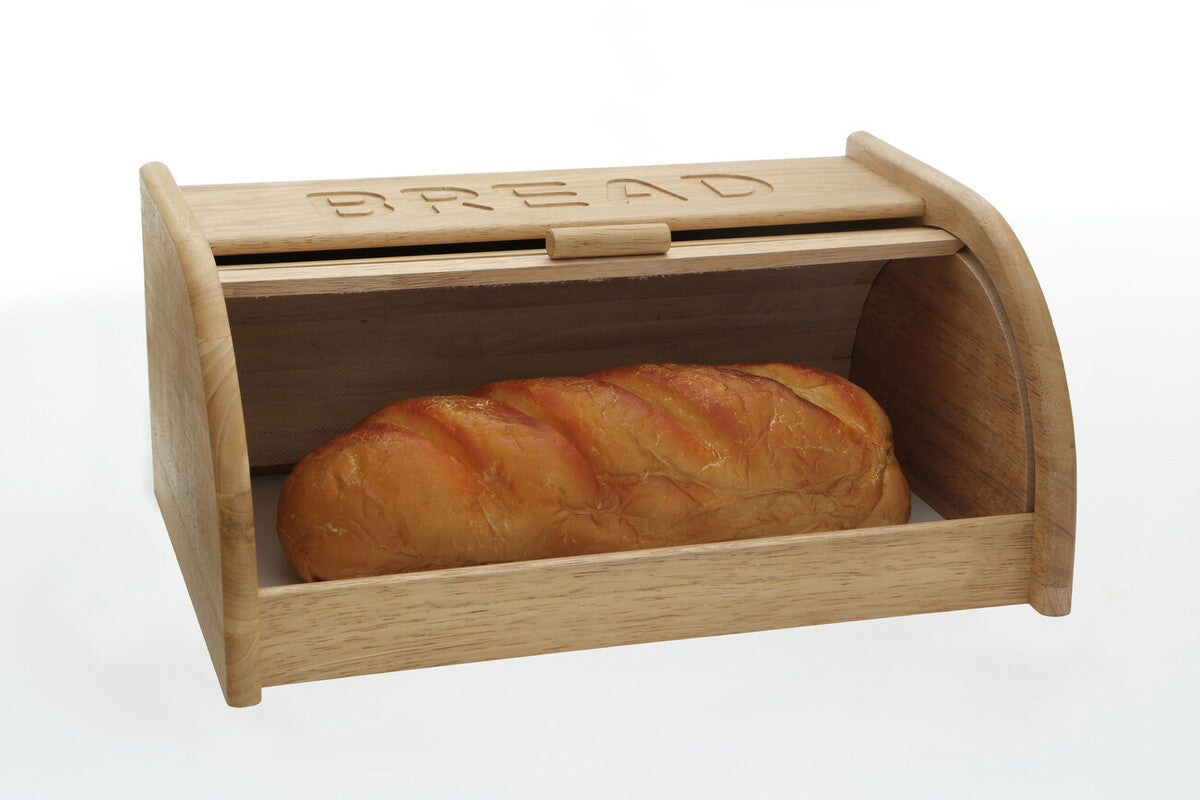 Soka Rubberwood Bread Bin With White Base - Image 2