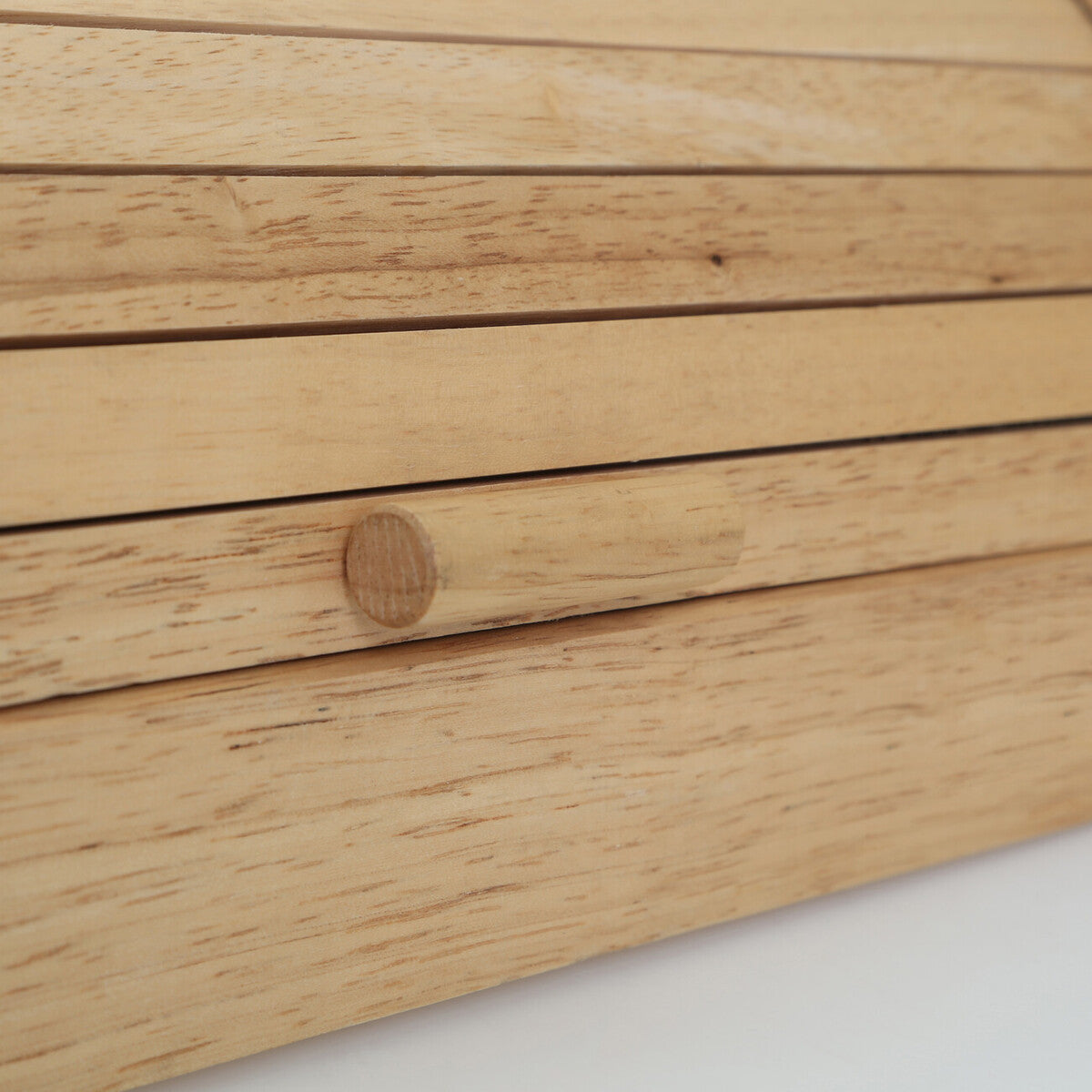 Soka Rubberwood Bread Bin With White Base - Image 4