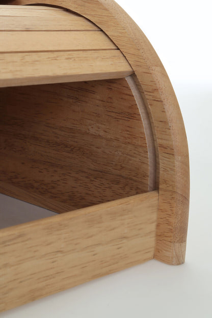 Soka Rubberwood Bread Bin With White Base - Image 6