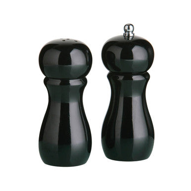 Salta 11Cm Black Hi Gloss Salt Shaker And Pepper Mill Set