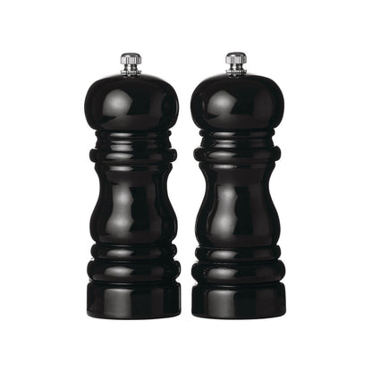 Salta 14Cm Black Hi Gloss Salt And Pepper Set