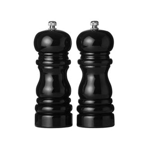 14Cm Black Hi Gloss Salt and Pepper Set | Salta