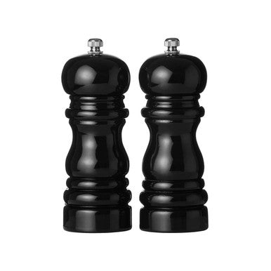 Salta 14Cm Black Hi Gloss Salt And Pepper Set