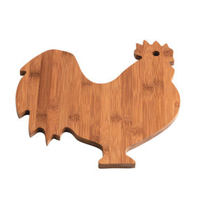 Aleki Natural Bamboo Rooster Chopping and Serving Board