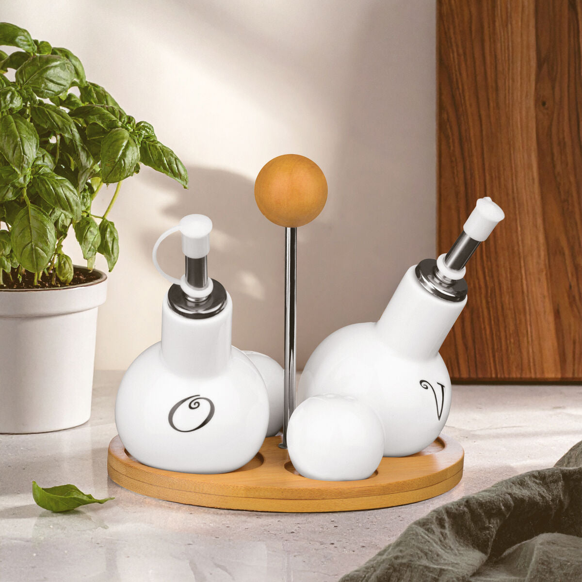 Dela 4pc Round Condiment Set
