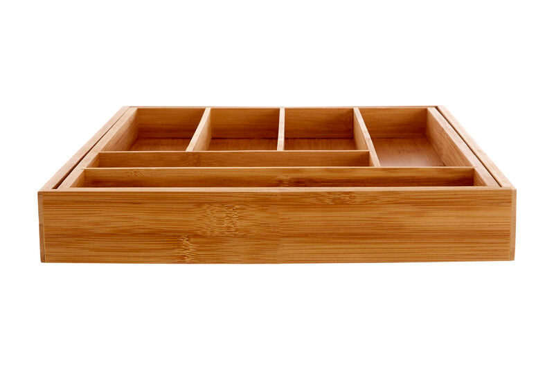Bamboo Rectangular Expandable Cutlery Tray