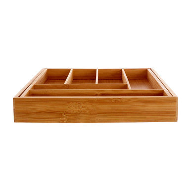 Bamboo Rectangular Expandable Cutlery Tray