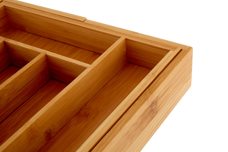 Bamboo Rectangular Expandable Cutlery Tray