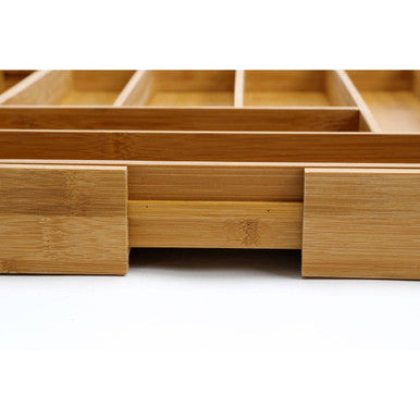 Bamboo Rectangular Expandable Cutlery Tray