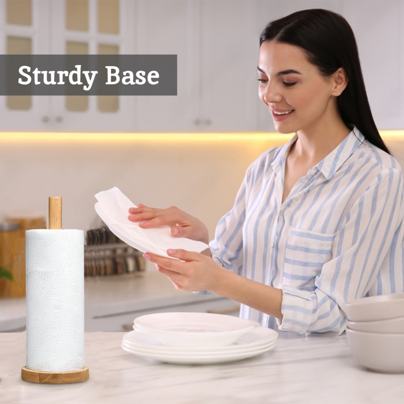 Soka Rubber wood Kitchen Roll Holder