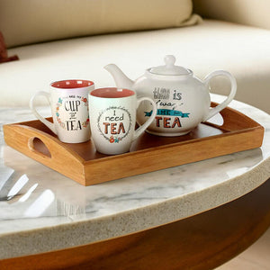 Aleki Bamboo Serving Tray With Handles