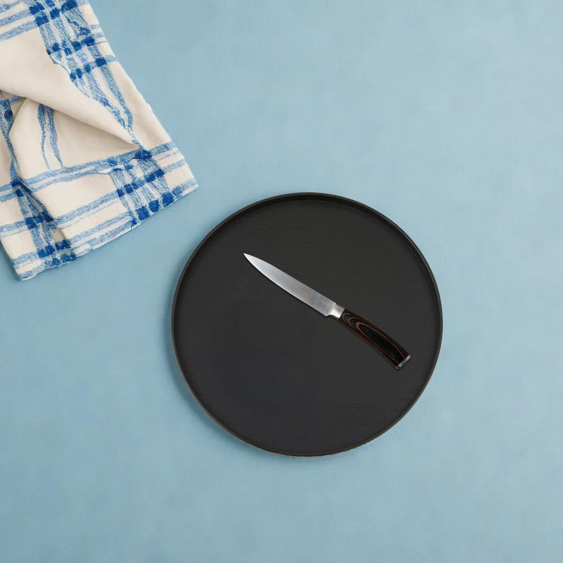 Bessan Medium Black Fir Wood Tray