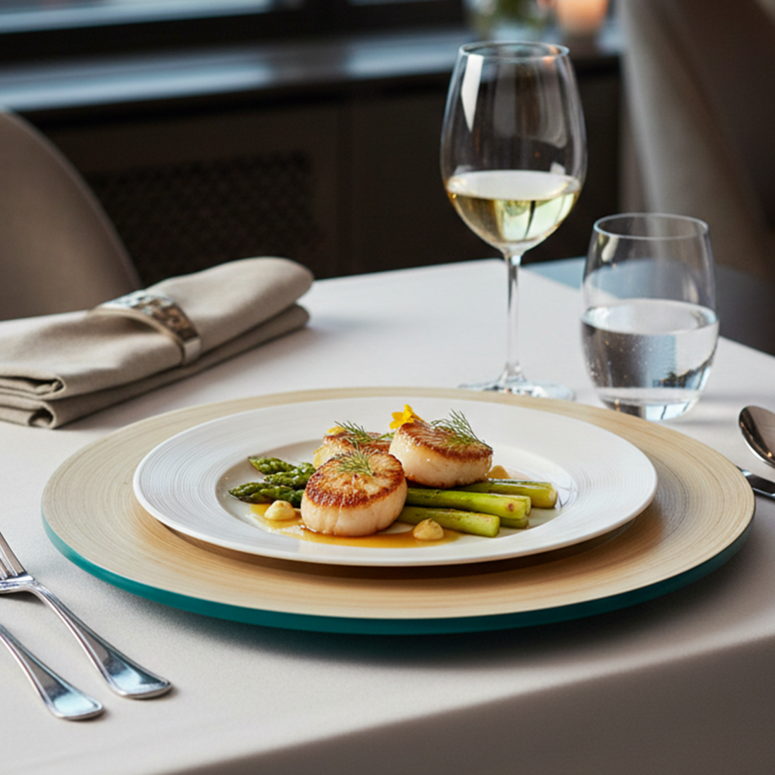 Kyoto Turquoise Bamboo Charger Plate