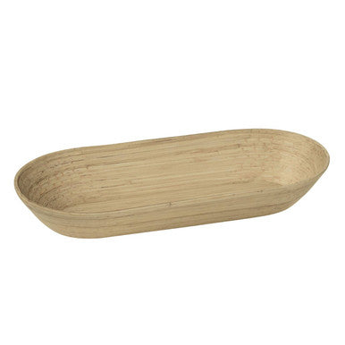 Oval-shaped woven basket on a white background
