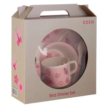 Eden Kids 5 Piece Pink Bamboo Dinner Set