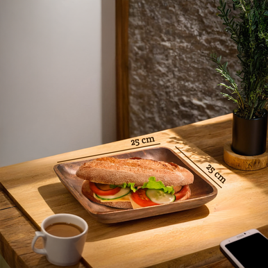 Kora Acacia Wood Large Square Platter
