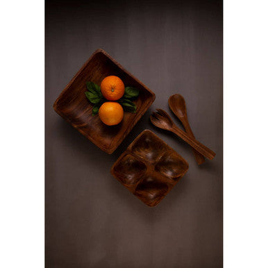 Kora Acacia Large Square Serving Bowl