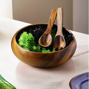 Kora Acacia Large Round Salad Bowl