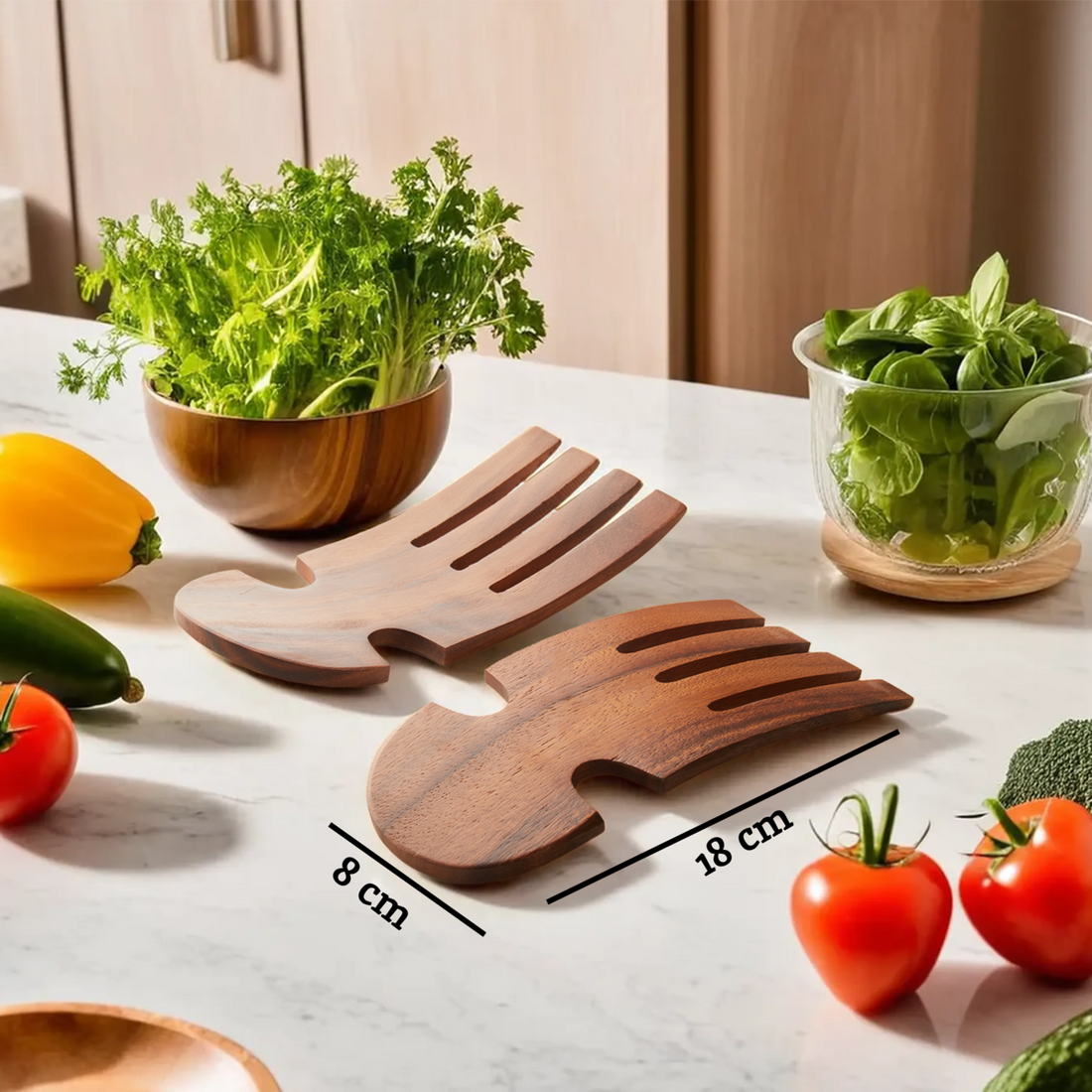 Kora Acacia Salad Hand Servers