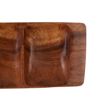 Kora Three Section Serving Dish In Acacia Wood