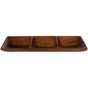 Kora Acacia Three Section Rectangular Serving Dish