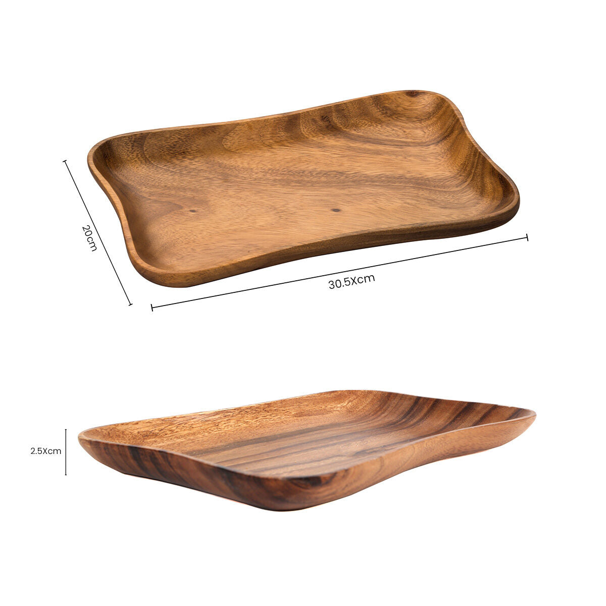 Acacia Large Curved Rectangle Serving Dish | Kora