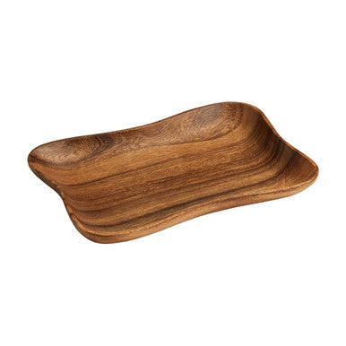Kora Small Concave Serving Platter in Acacia Wood