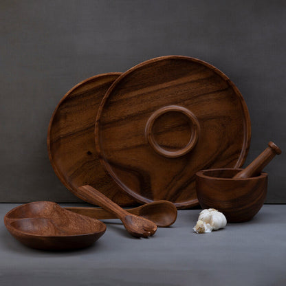 Kora Tapered Mortar and Pestle in Acacia Wood