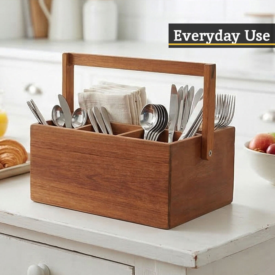 Socorro Acacia Cutlery Caddy