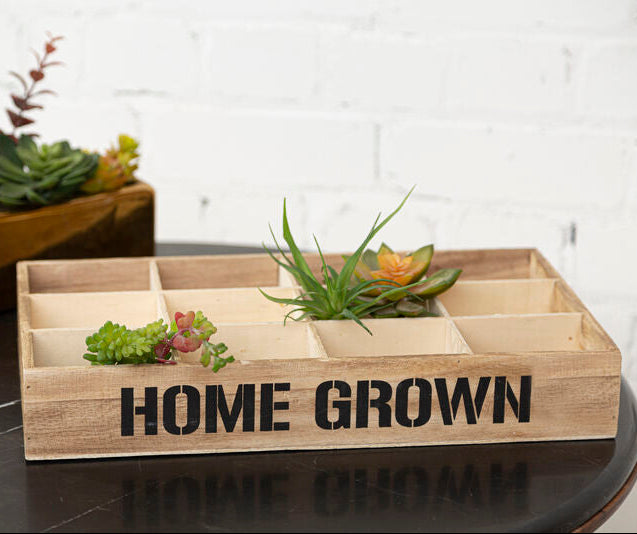 Wooden planter box with &