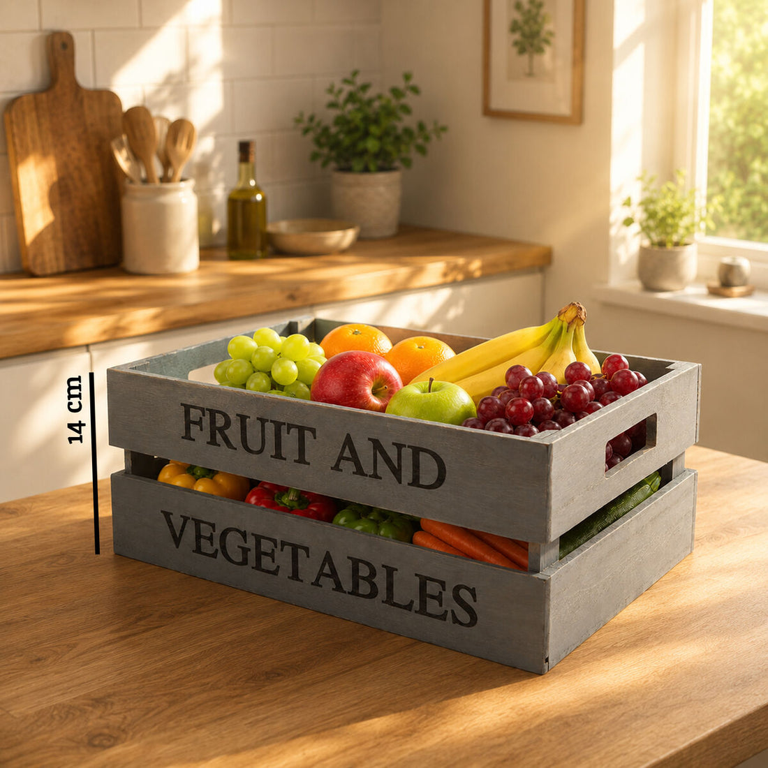 Naresso Grey Wood Fruit and Vegetable Crate
