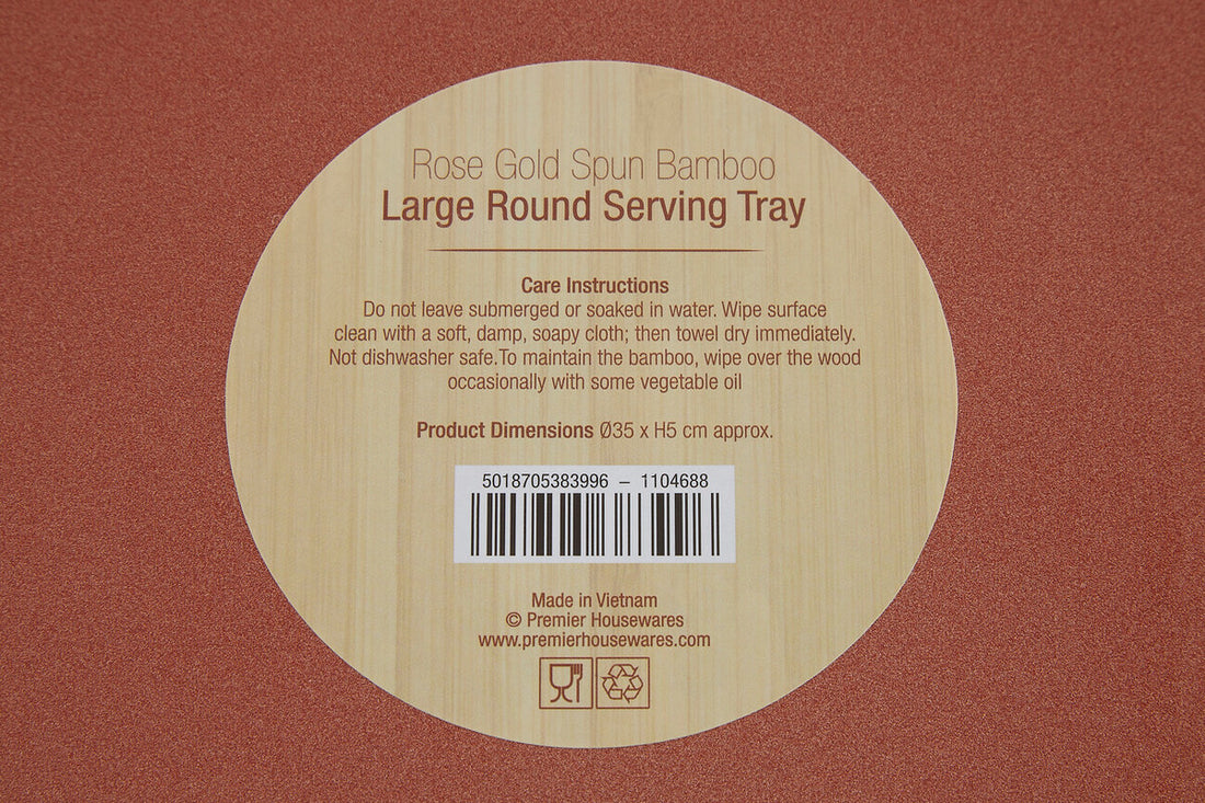 Kyoto Large Round Rose Gold Serving Tray