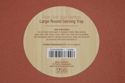 Kyoto Large Round Rose Gold Serving Tray