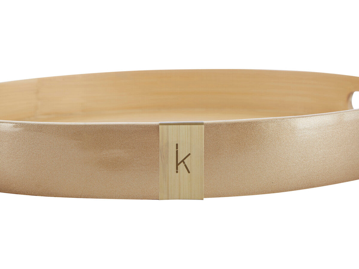 Kyoto Large Round Gold Serving Tray