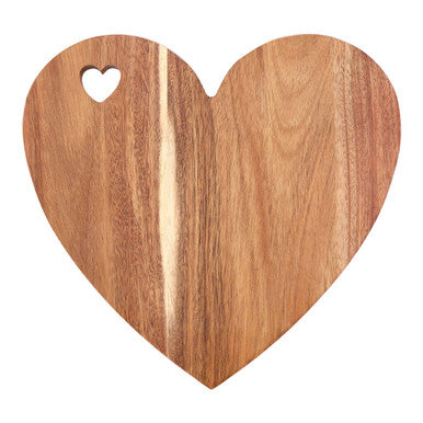 Socorro Acacia Heart Chopping And Serving Board With Pink Edge