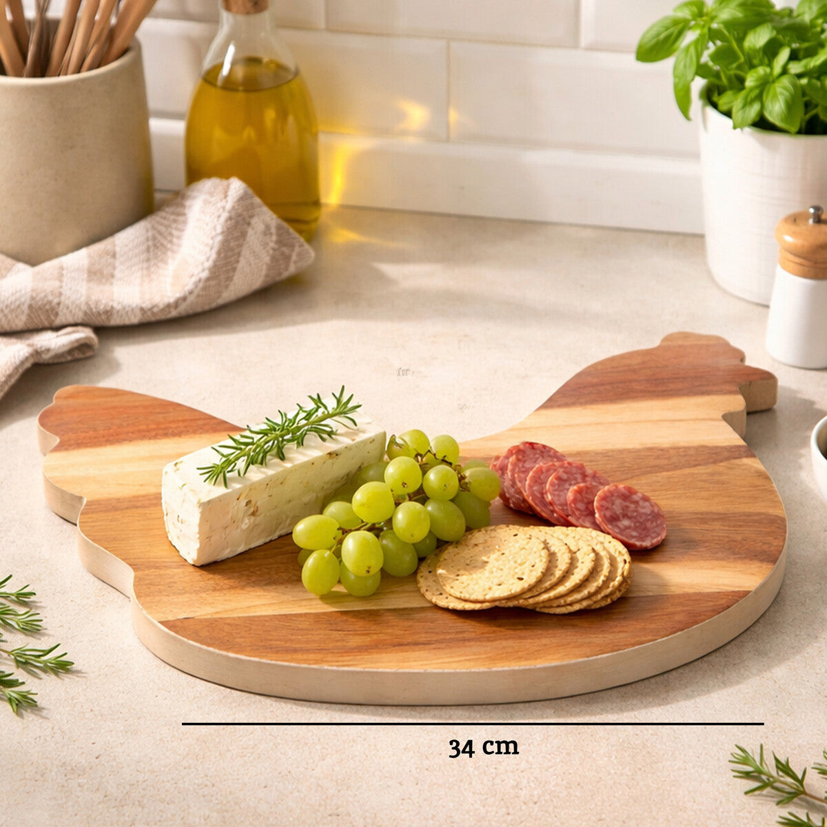 Socorro Cream Edge Hen Chopping And Serving Board