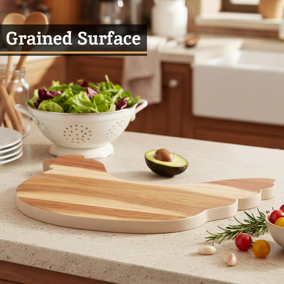 Socorro Cream Edge Hen Chopping And Serving Board
