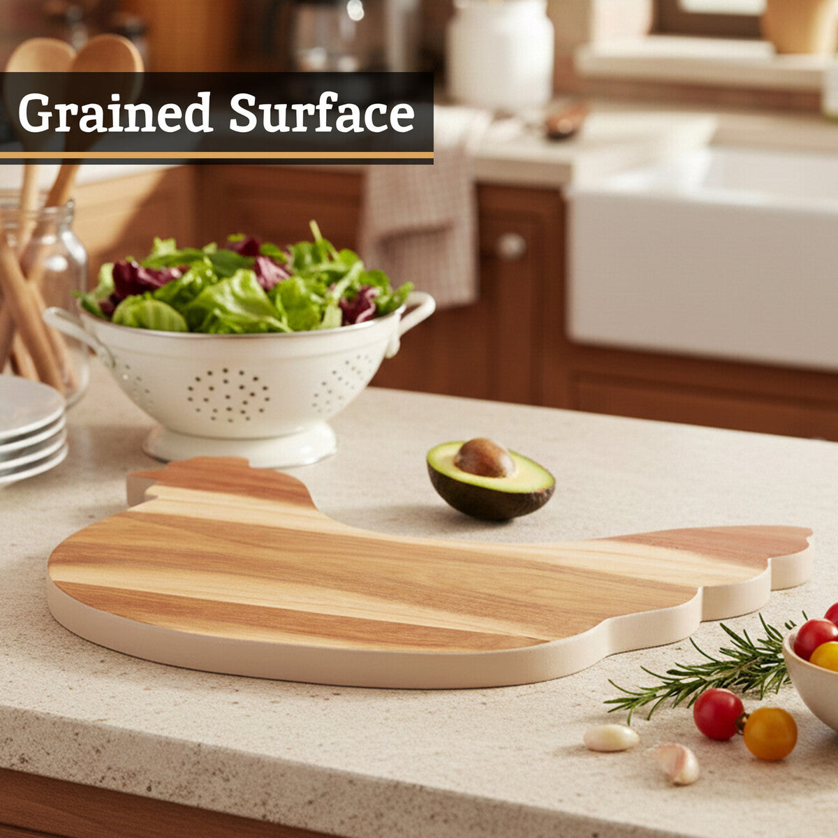 Socorro Cream Edge Hen Chopping And Serving Board